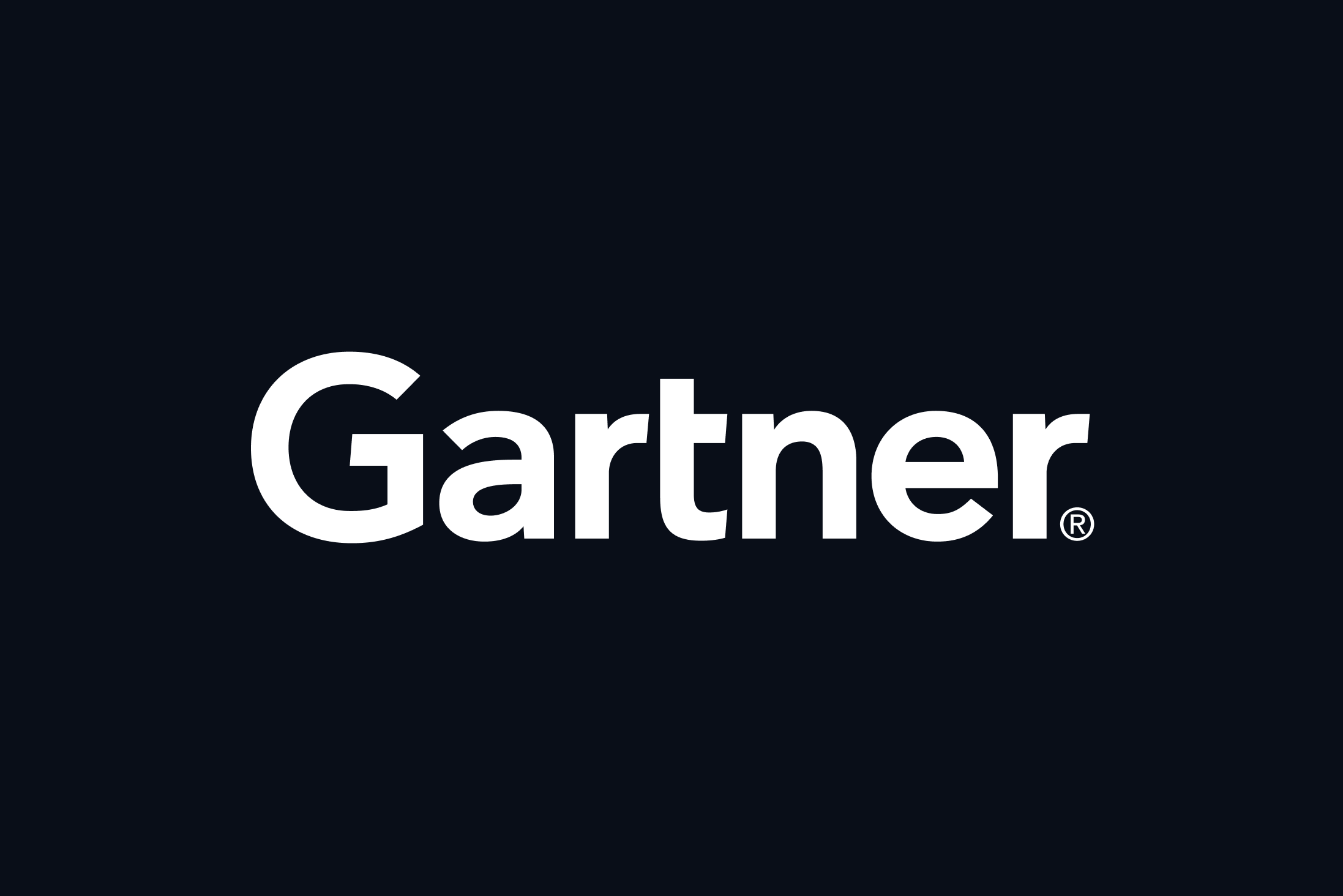 Gartner logo in white on a dark background