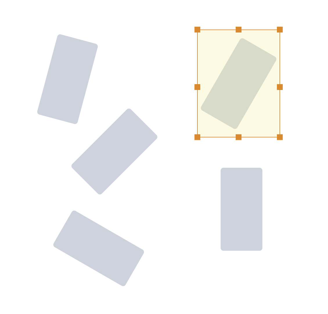 Abstract illustration of product shapes with one highlighted by a selection bounding box for zero-shot recognition